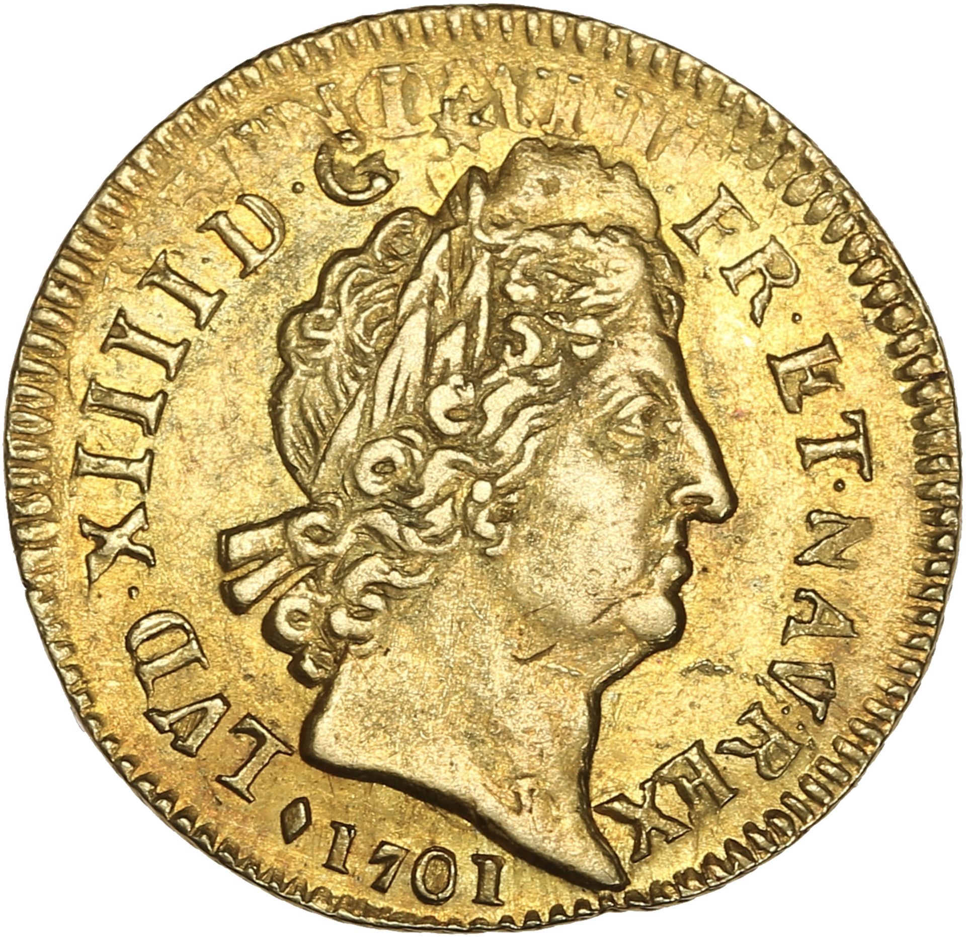 Null 路易十四（1643-1715）
Louis d'or aux huit L et aux insignes。1701.艾克斯。参考
D. 1442a.&hellip;