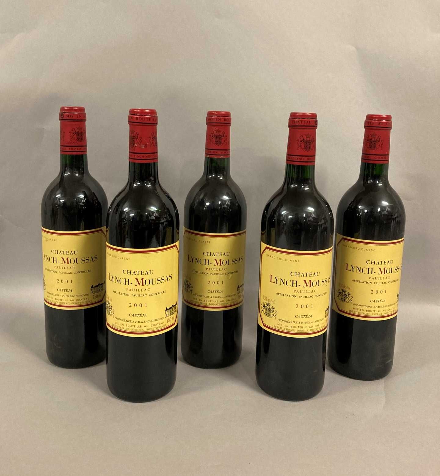 Null 5 bouteilles Château LYNCH MOUSSAS, 5° cru Pauillac 2001