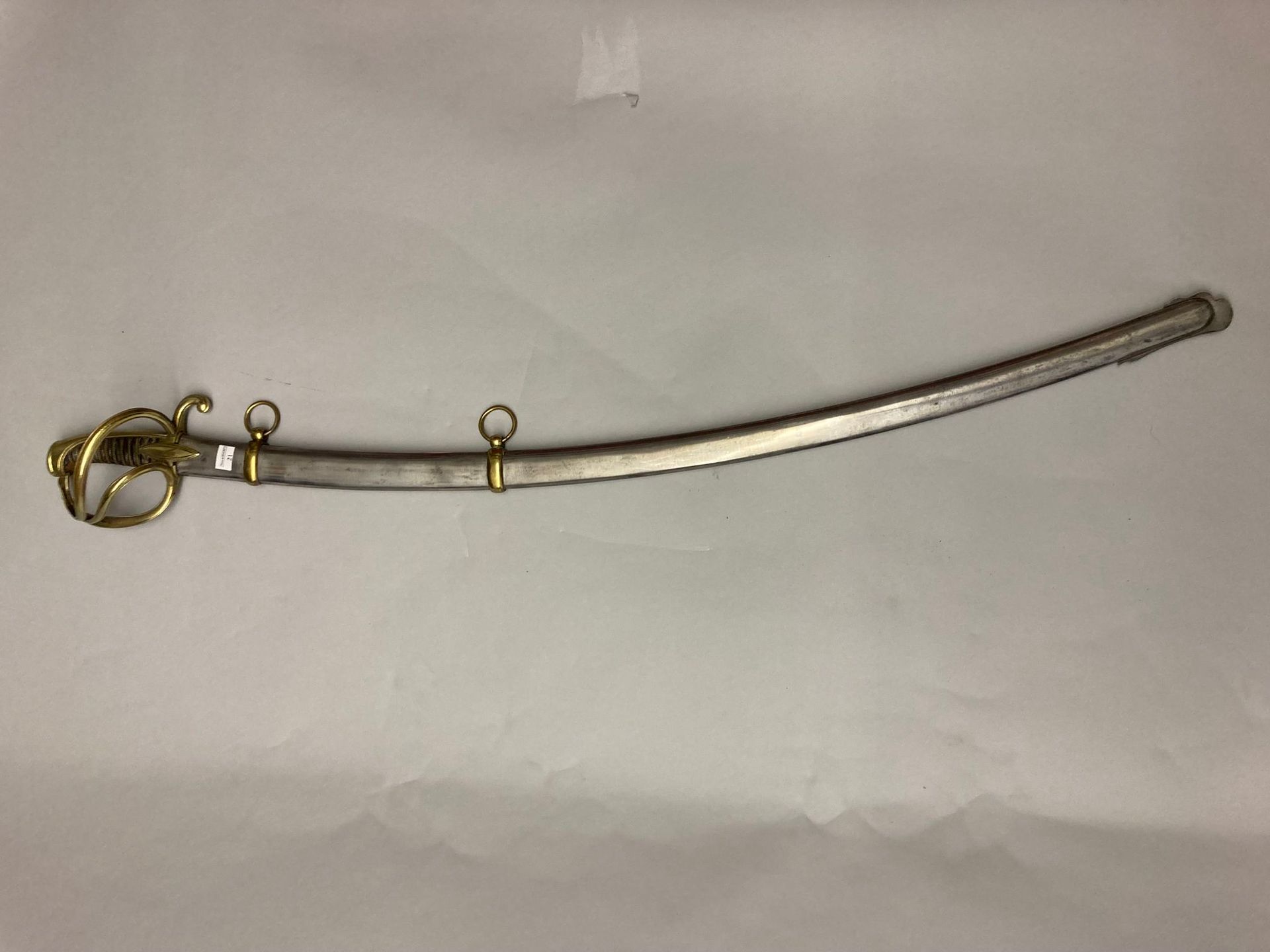 Null Light cavalry officer's saber, year XI model; three-pronged brass hilt, cur&hellip;