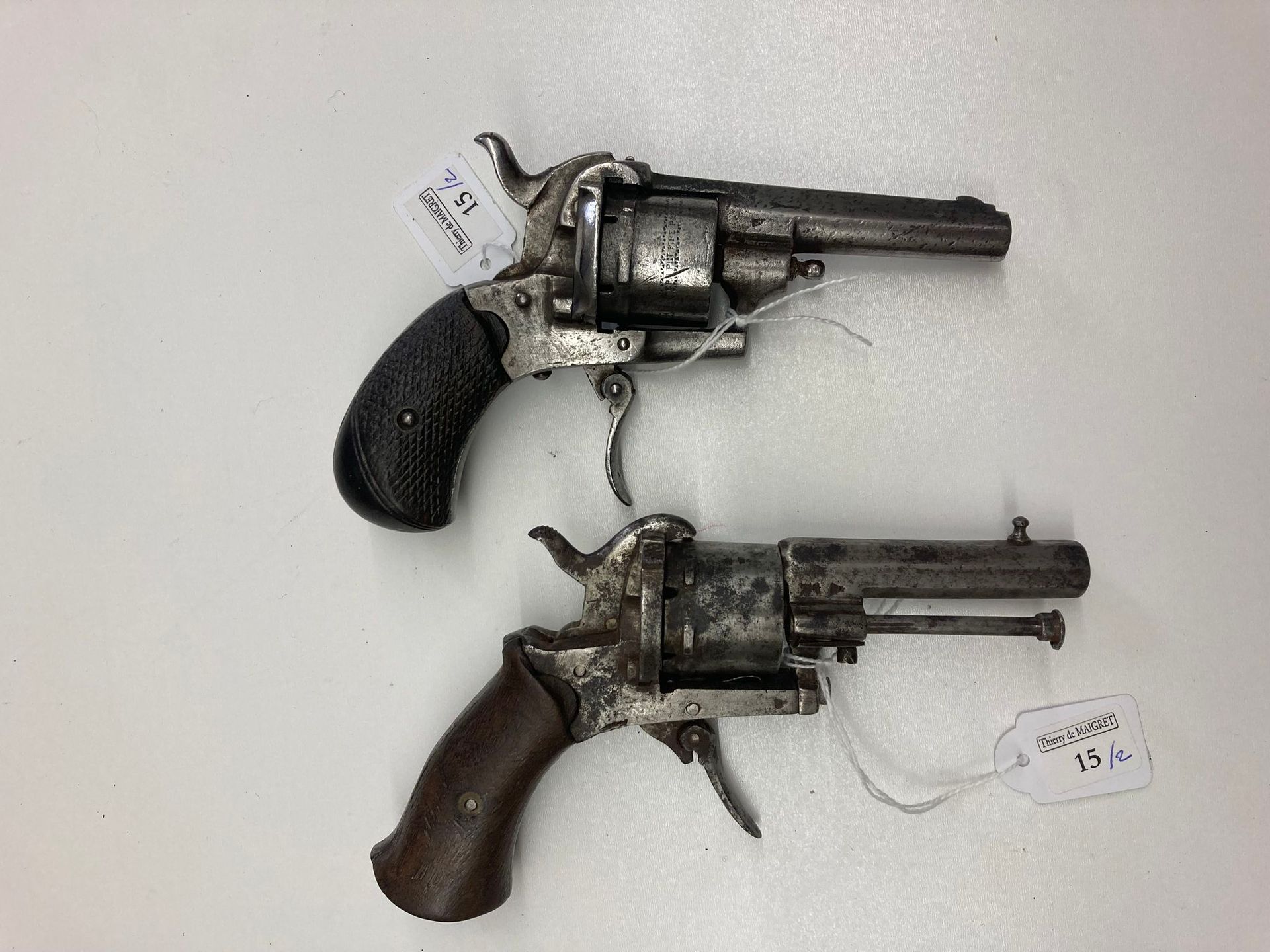 Null Two pinfire revolvers, Lefaucheux system, one of them with cylinder marked:&hellip;