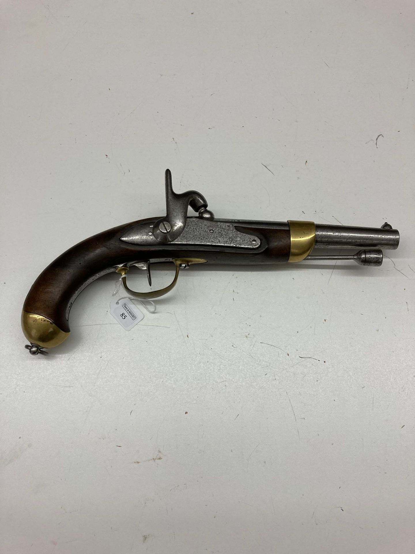 Null Cavalry percussion pistol, model 1822 Tbis, barrel dated 1821, brass fittin&hellip;