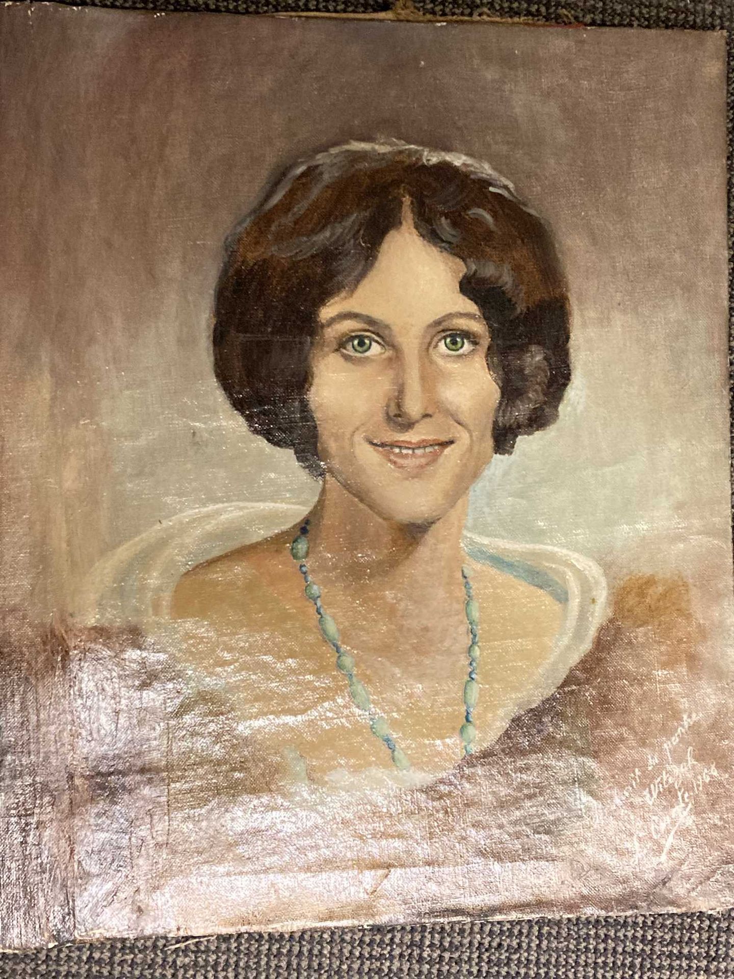 Null Schule 20.

Porträt einer Frau, 

Öl auf Leinwand mit der Signatur "Le Comt&hellip;