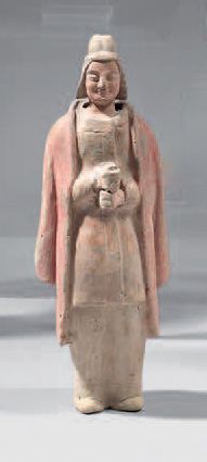 CHINE - Dynastie WEI (386 - 557 ap. JC) 
Statuette de dignitaire en terre cuite &hellip;
