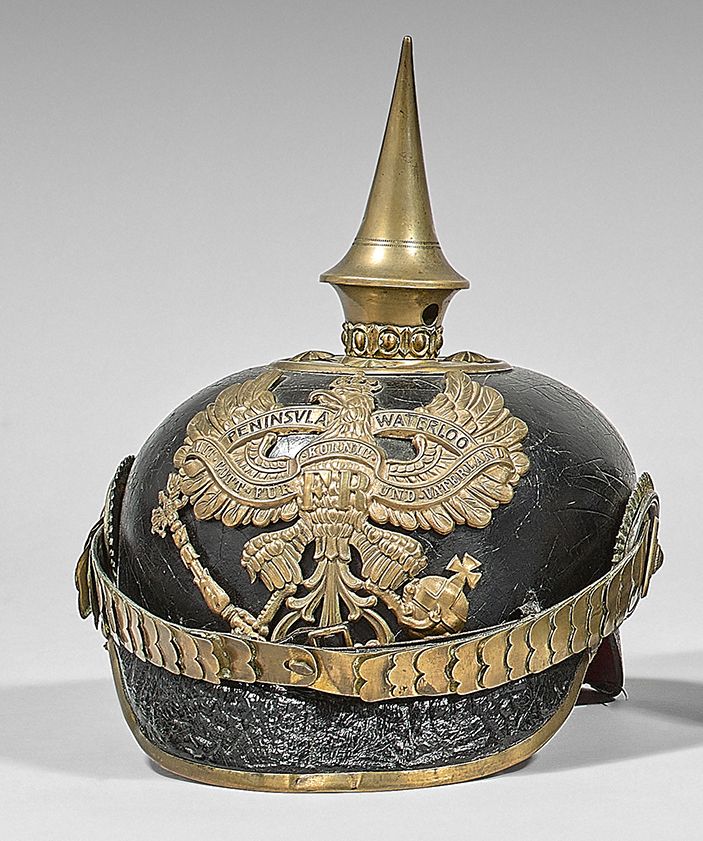 Null Casque à pointe, Prusse, modèle 1871/1899, d'officier d'infanterie de ligne&hellip;