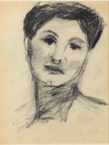 Béla Adalbert CZÓBEL (1883-1976) * 短发女人的肖像
炭笔和蚀刻画，右下方有签名。
30 x 23 cm