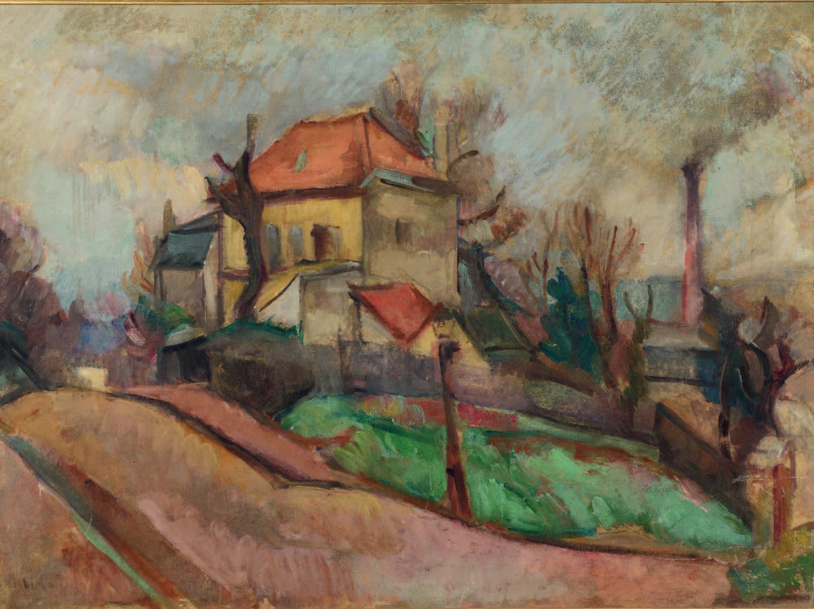Michel KIKOÏNE (1892-1968) Paysage d'Issy-les-Moulineaux, ca. 1915- 1920
布面油画，左下&hellip;