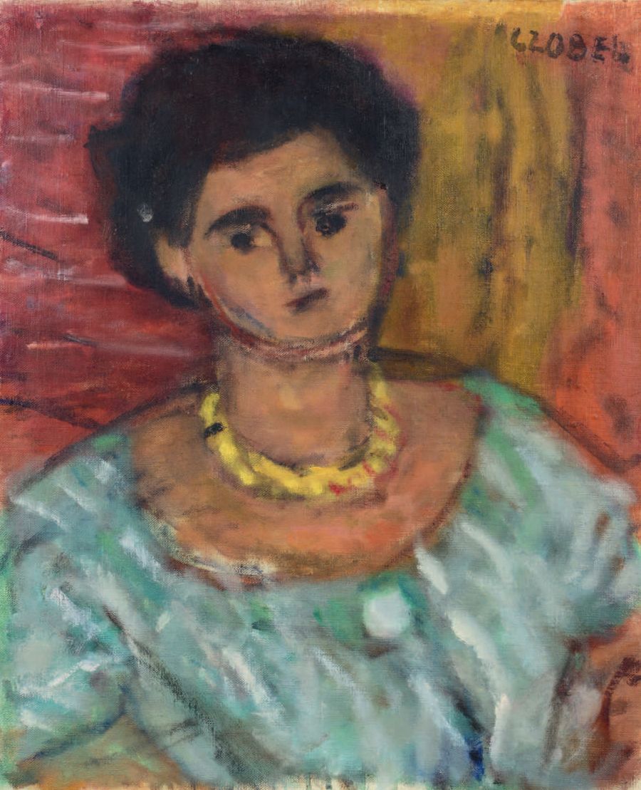Béla Adalbert CZÓBEL (1883-1976) * The Yellow Necklace, 1958
Oil on canvas, sign&hellip;