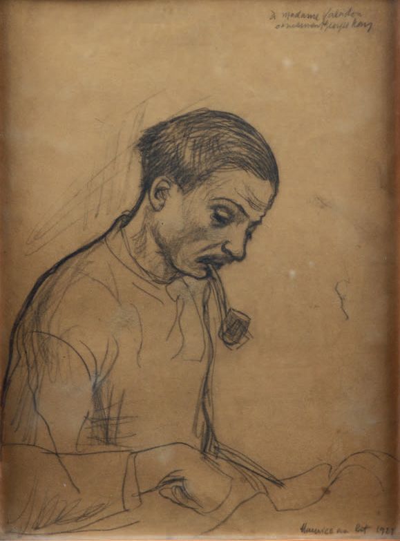 Georges KARS (1880-1945) 躺在床上的莫里斯（Utrillo），1923年
黑色铅笔和蚀刻画，右上方签名并献给瓦拉东夫人，右下方有标题和日&hellip;