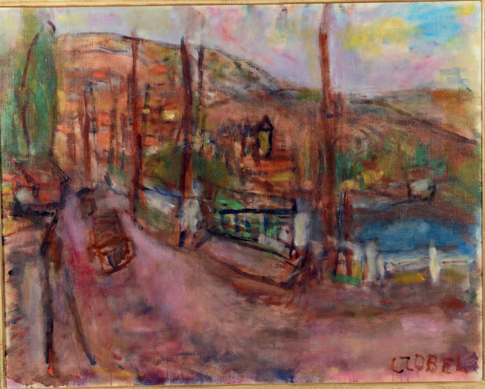 Béla Adalbert CZÓBEL (1883-1976) * The Danube in Szentendre, 1961
Oil on canvas,&hellip;