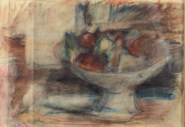Béla Adalbert CZÓBEL (1883-1976) * Le compotier
Pastel sur fond d'aquarelle, sig&hellip;