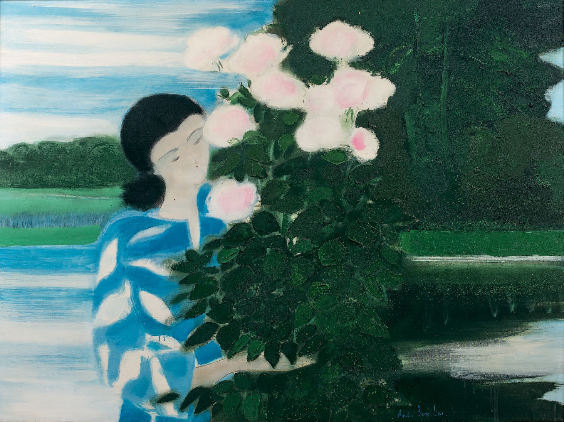 André BRASILIER (Né en 1929) Les roses de septembre, 1979
Öl auf Leinwand, unten&hellip;