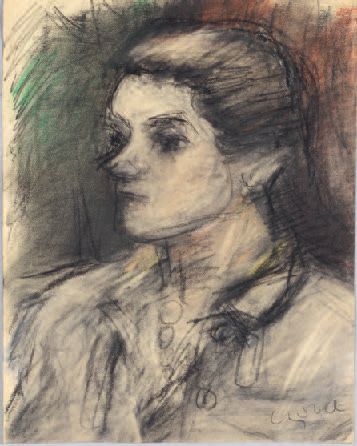 Béla Adalbert CZÓBEL (1883-1976) Woman in bust
Charcoal drawing with pastel and &hellip;
