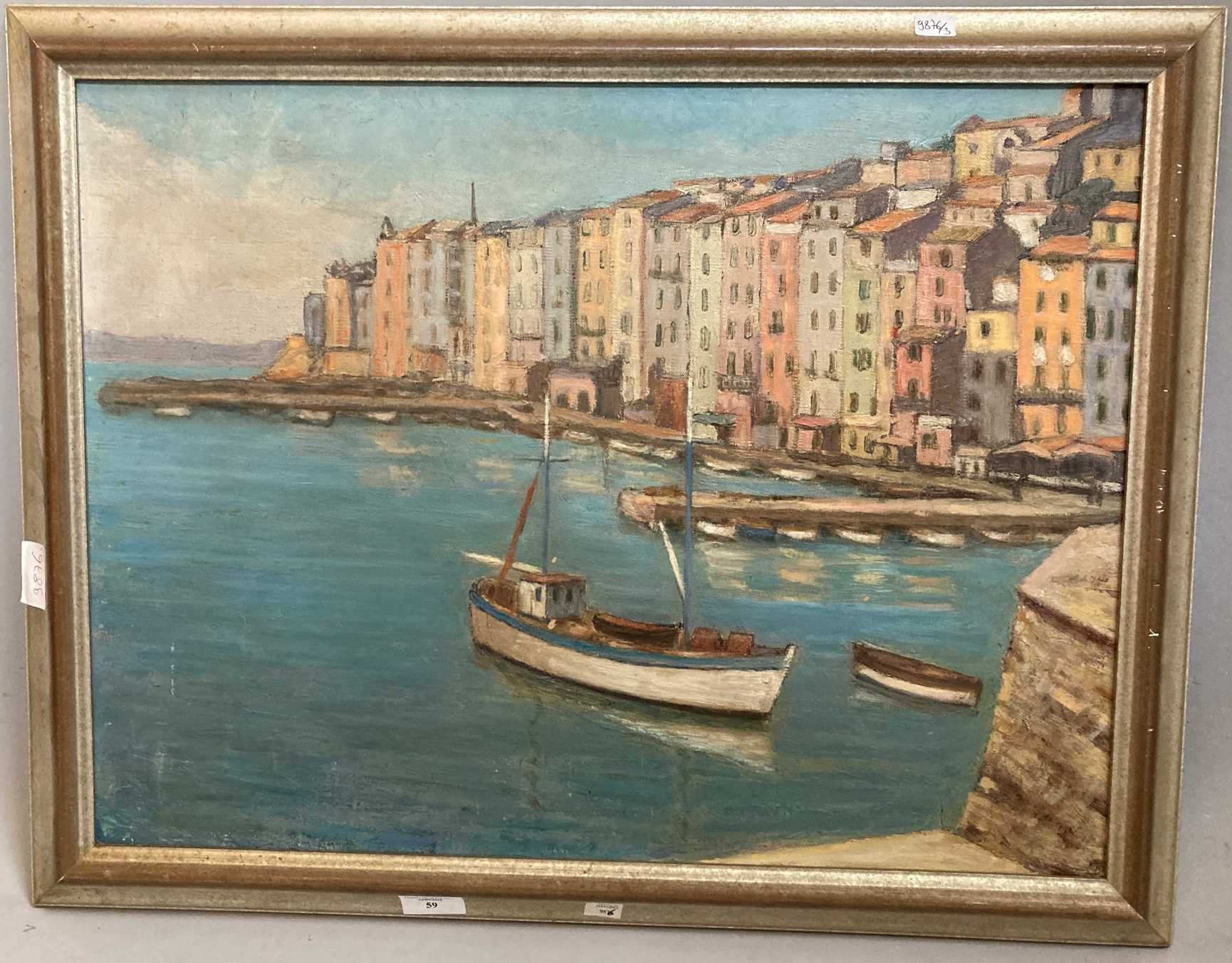 Null Porto vecchio现代学校

港口景观

布面油画，背面有题字 "GUINARD porto vecchio 1960"？

46 x 61 &hellip;