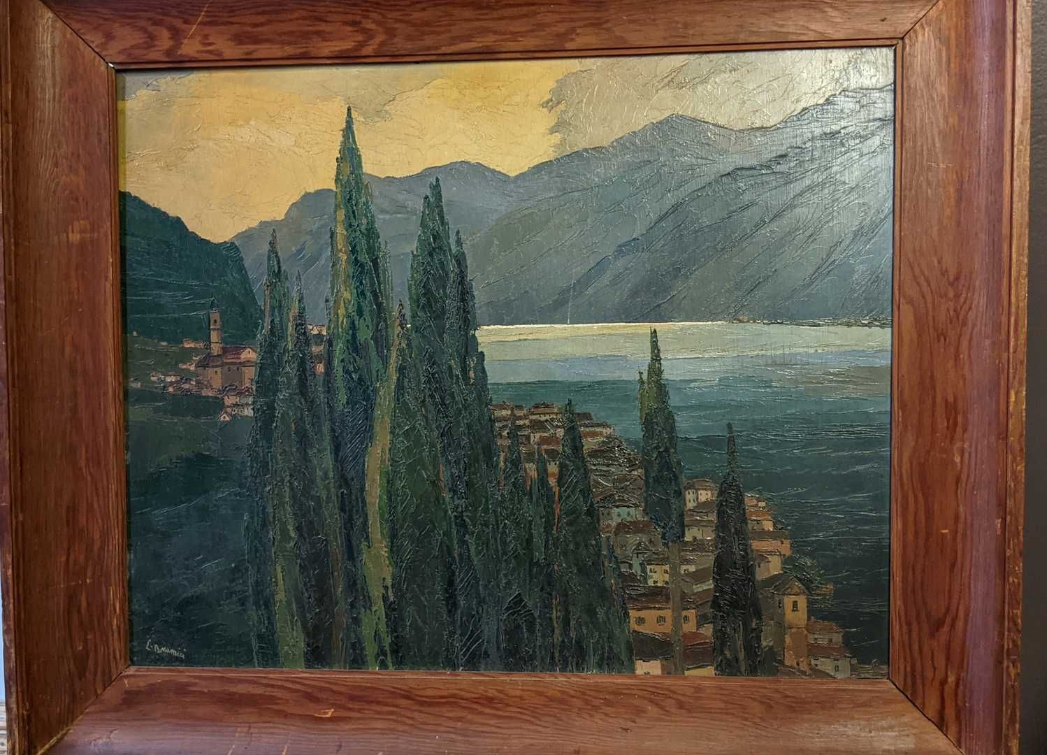 Null 
Louis Bonamici (1878-1966)

Blick auf den See,

Öl auf Isorelplatte, unten&hellip;
