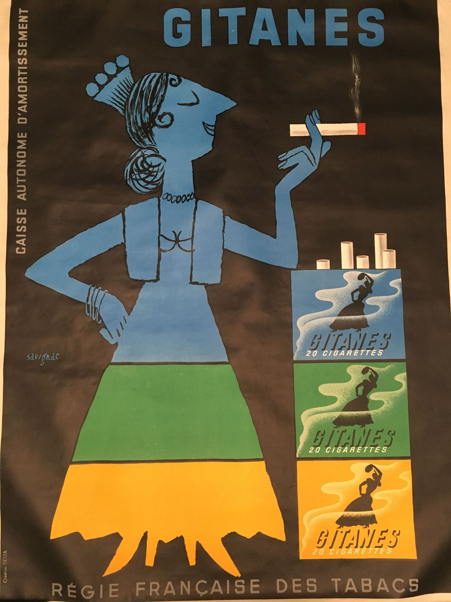 Null D'après Raymond SAVIGNAC

Cigarettes Gitanes 

1 affiche en couleurs, éditi&hellip;