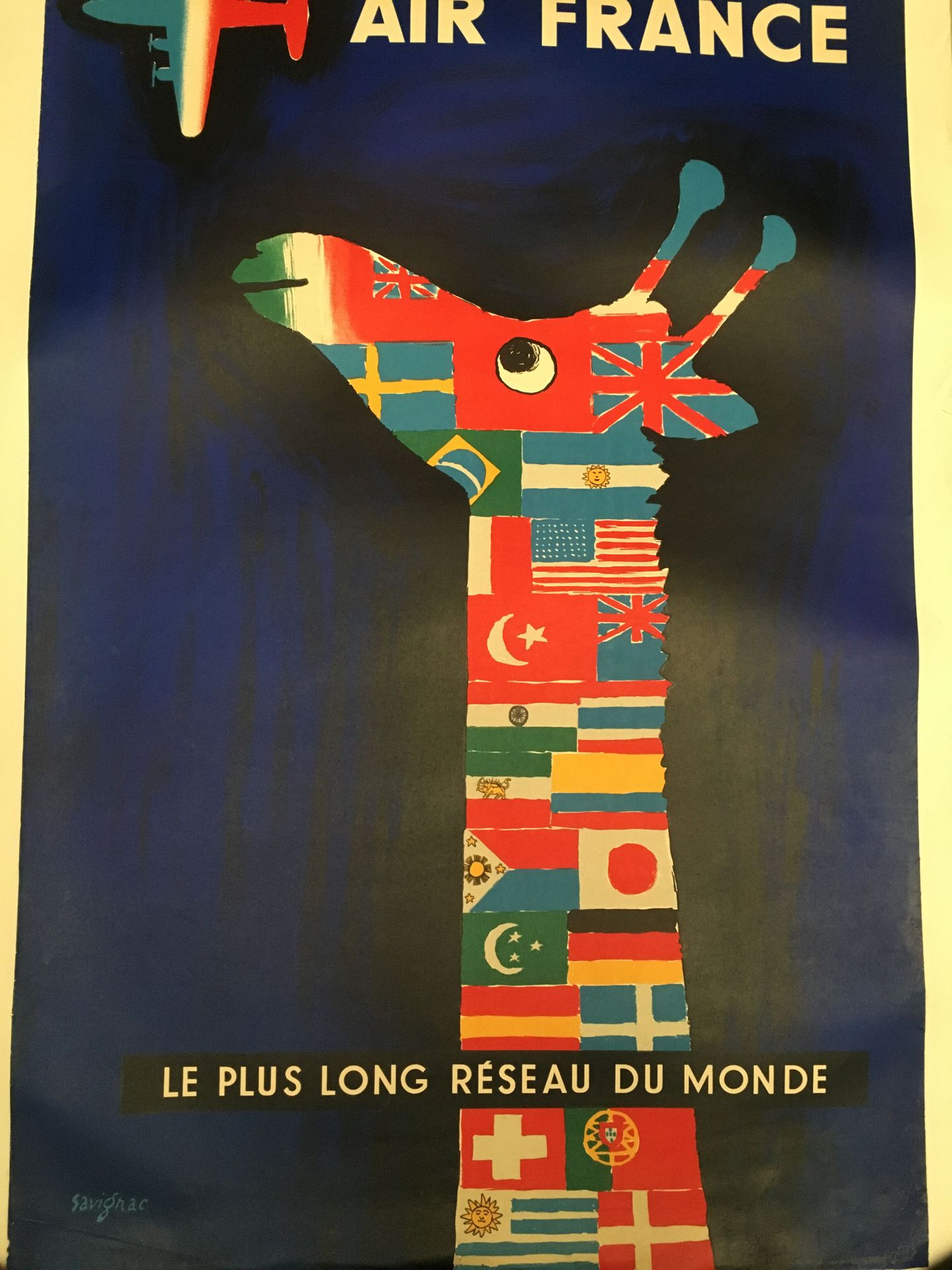 Null D'après Raymond SAVIGNAC

 Air France affiche en couleurs, édition Gaillard&hellip;