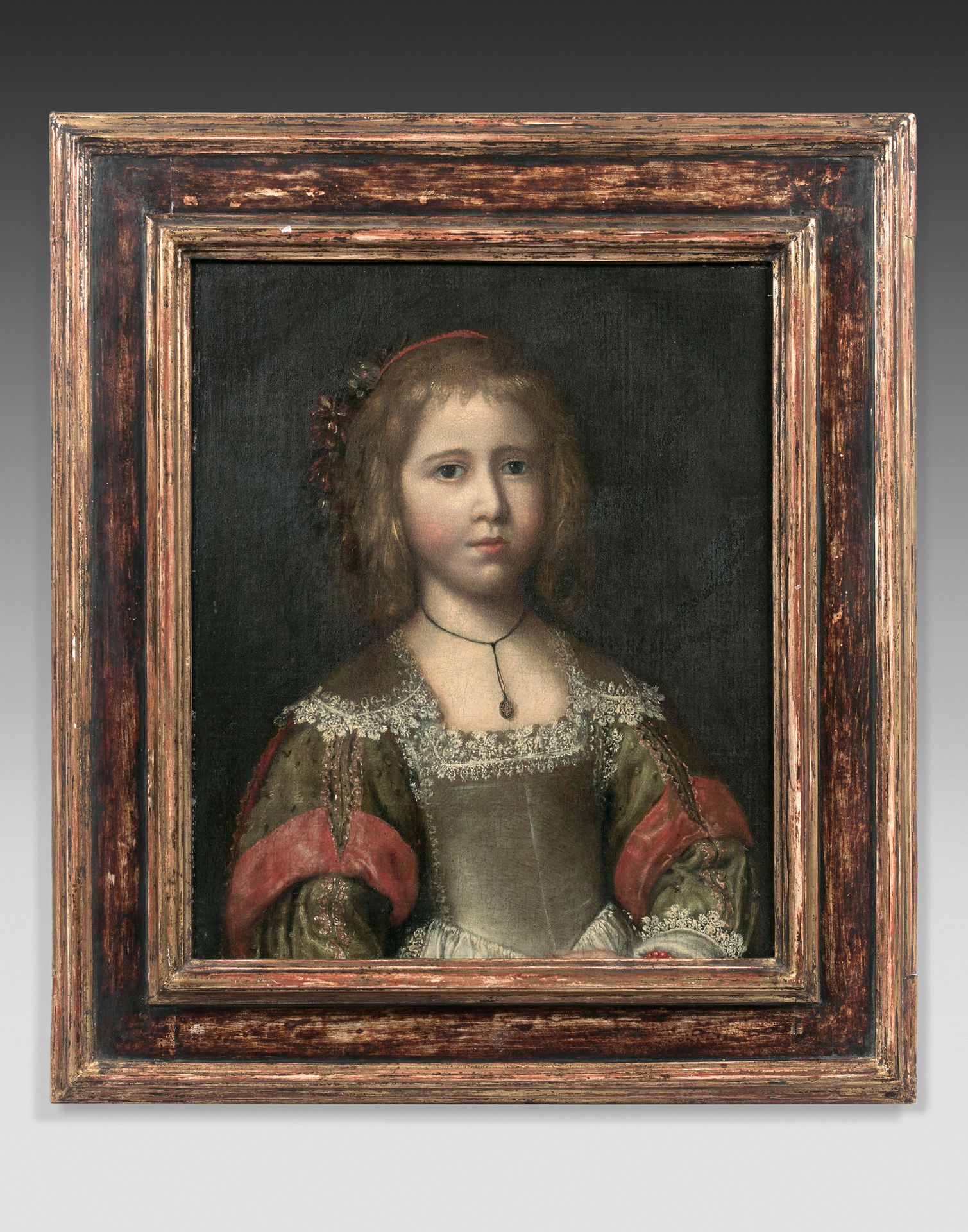 École FRANÇAISE vers 1650 一个年轻女孩的肖像
画布。
53 x 43.5厘米