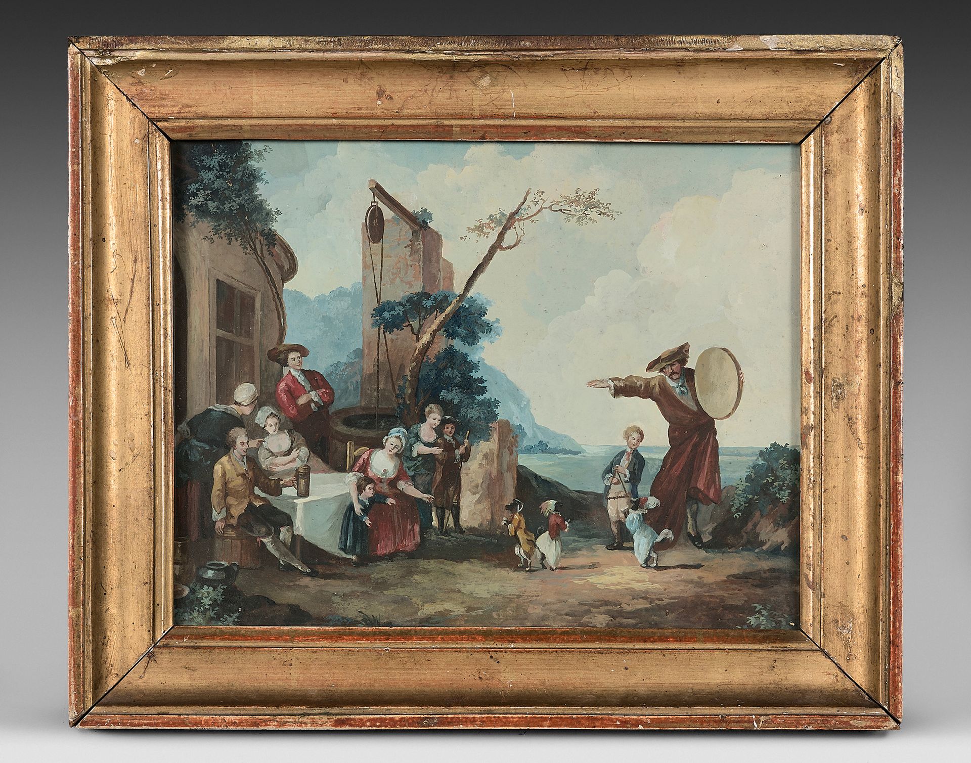 École ESPAGNOLE de la fin du XVIIIe siècle 跳舞的狗--训熊师
一对水粉画。
19 x 24厘米