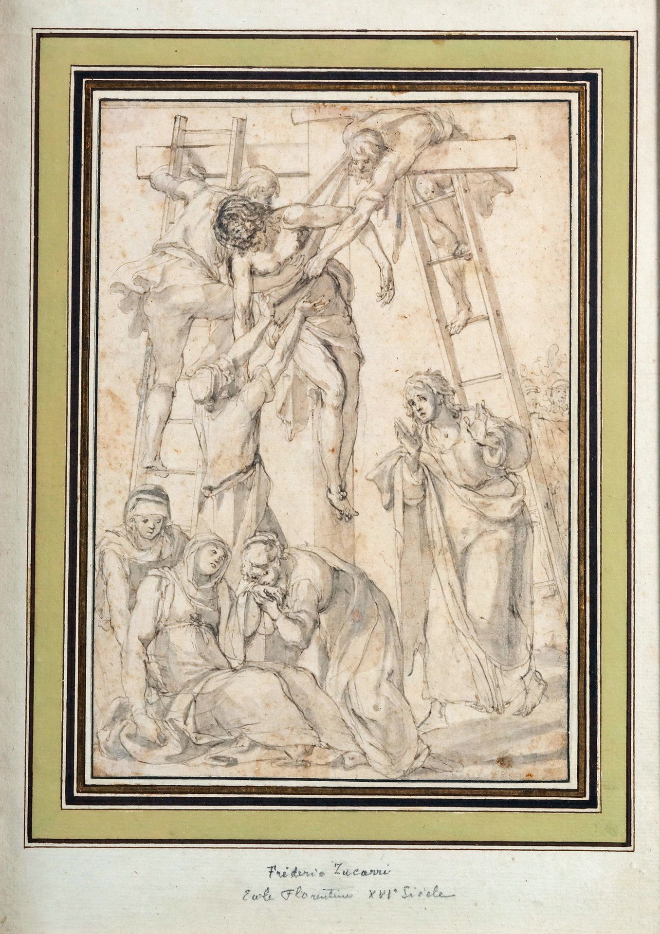 École ITALIENNE du XVIIe siècle, entourage Jacopo da Empoli 从十字架上下来的人
钢笔和黑色、灰色墨水&hellip;