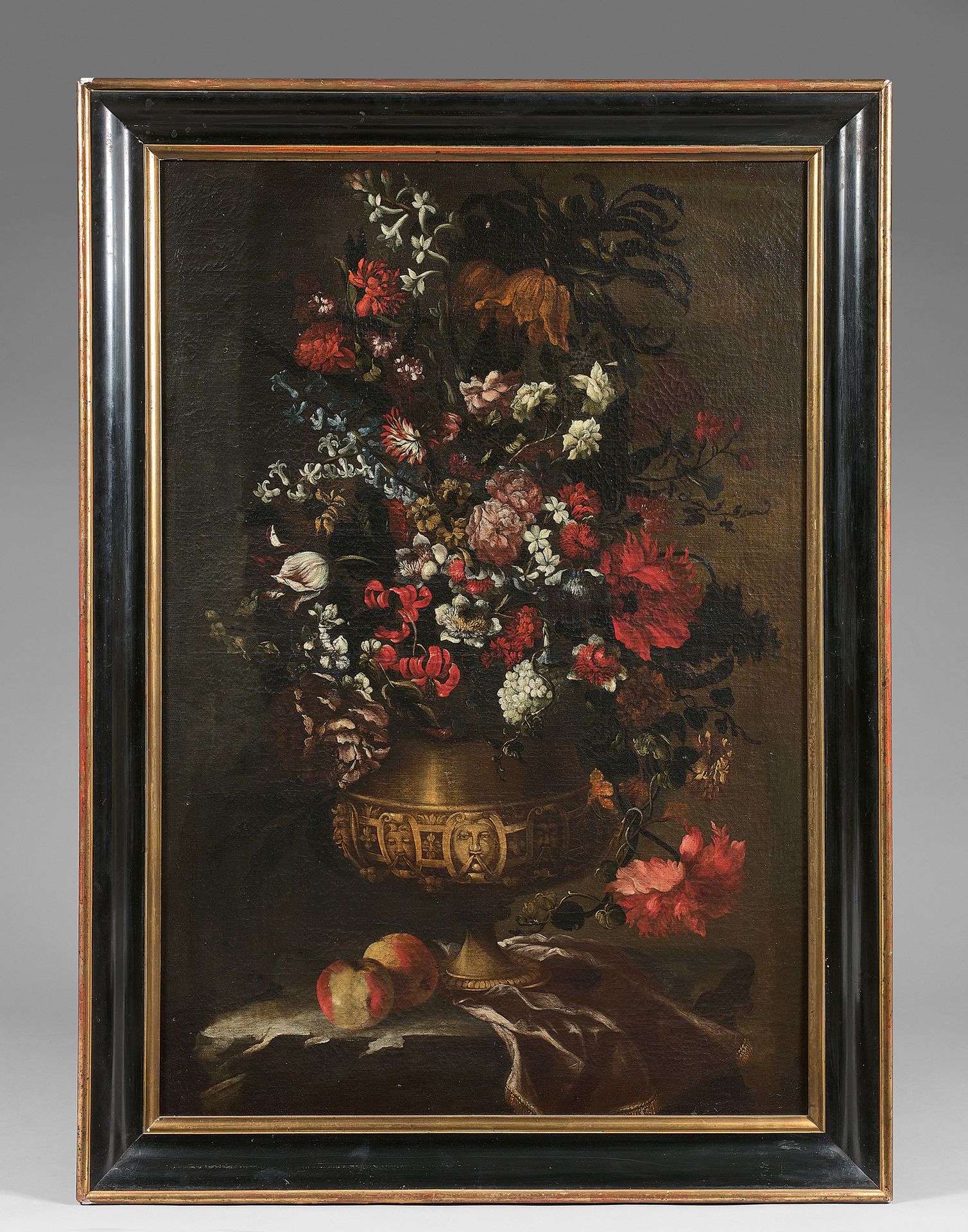 École ITALIENNE du XVIIIe siècle Bouquet di fiori su una trabeazione
Tela.
Resta&hellip;