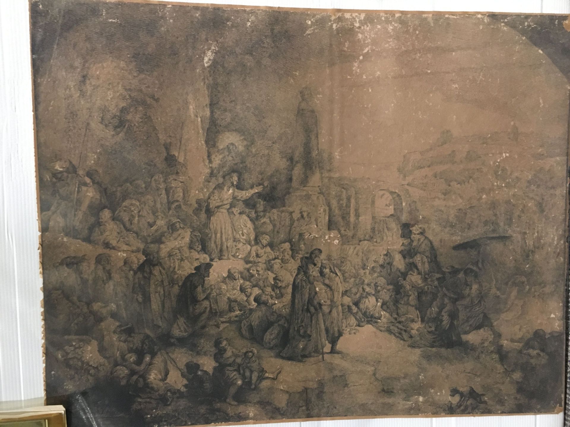 Null 让-皮埃尔-诺布林-德拉古尔丹(1745-1830)
施洗者圣约翰的传教，在伦勃朗之后。 
蚀刻版画，是根据主题切割的精美样张，衬托出许多表面的去除和&hellip;