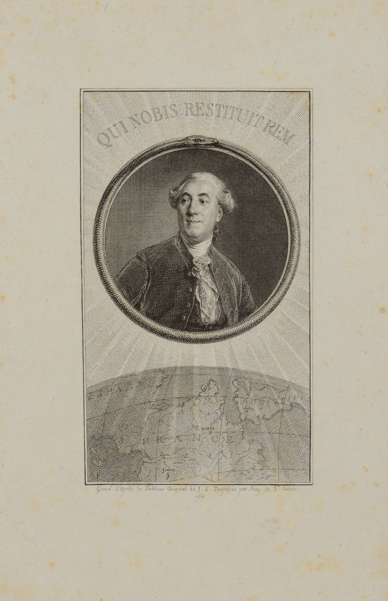 Null Augustin de SAINT-AUBIN (1736-1807) Retrato de Jacques Necker, director gen&hellip;