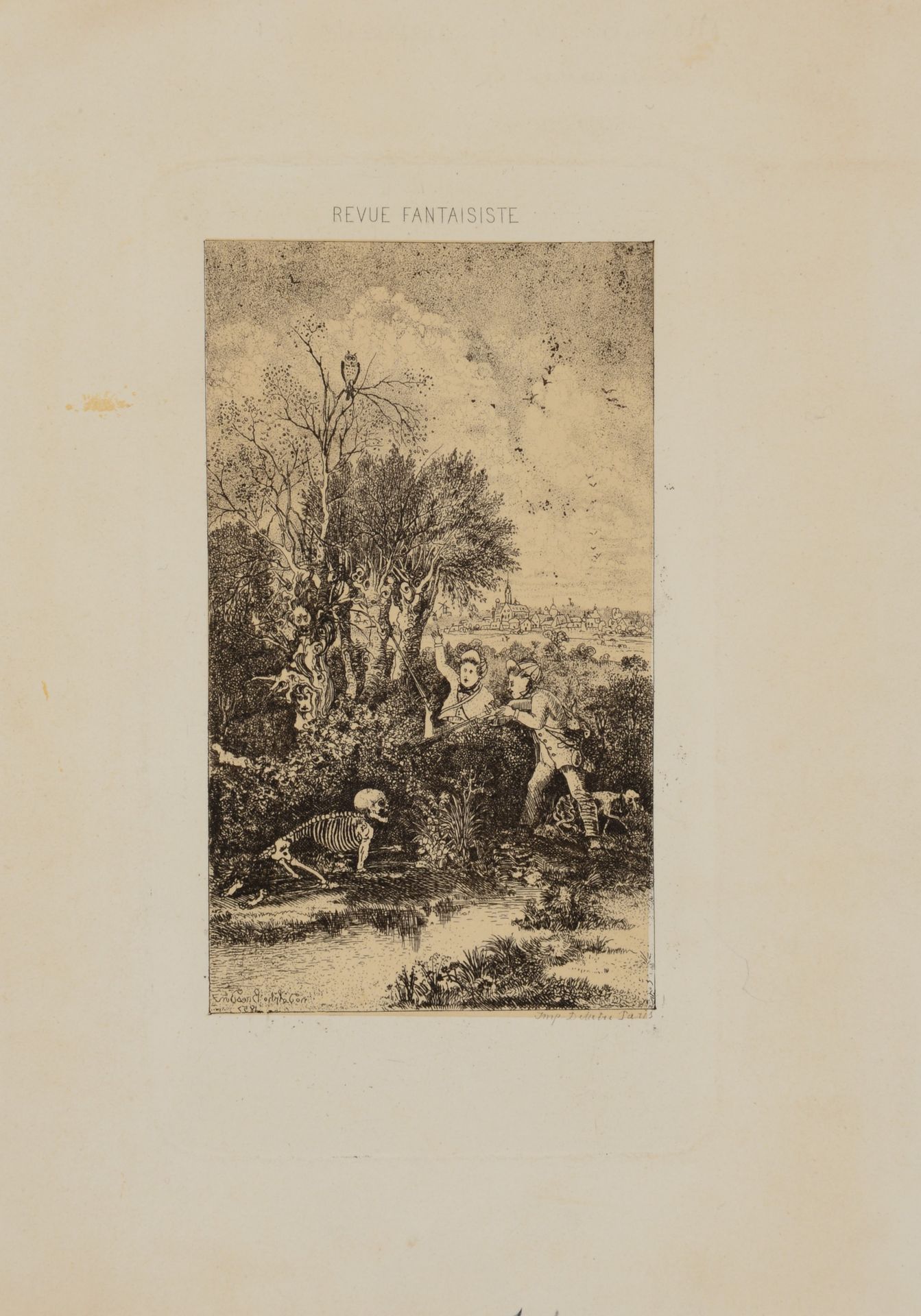 Null Rodolphe BRESDIN (1822 1885) Les chasseurs surpris par la Mort. 1857. Acqua&hellip;