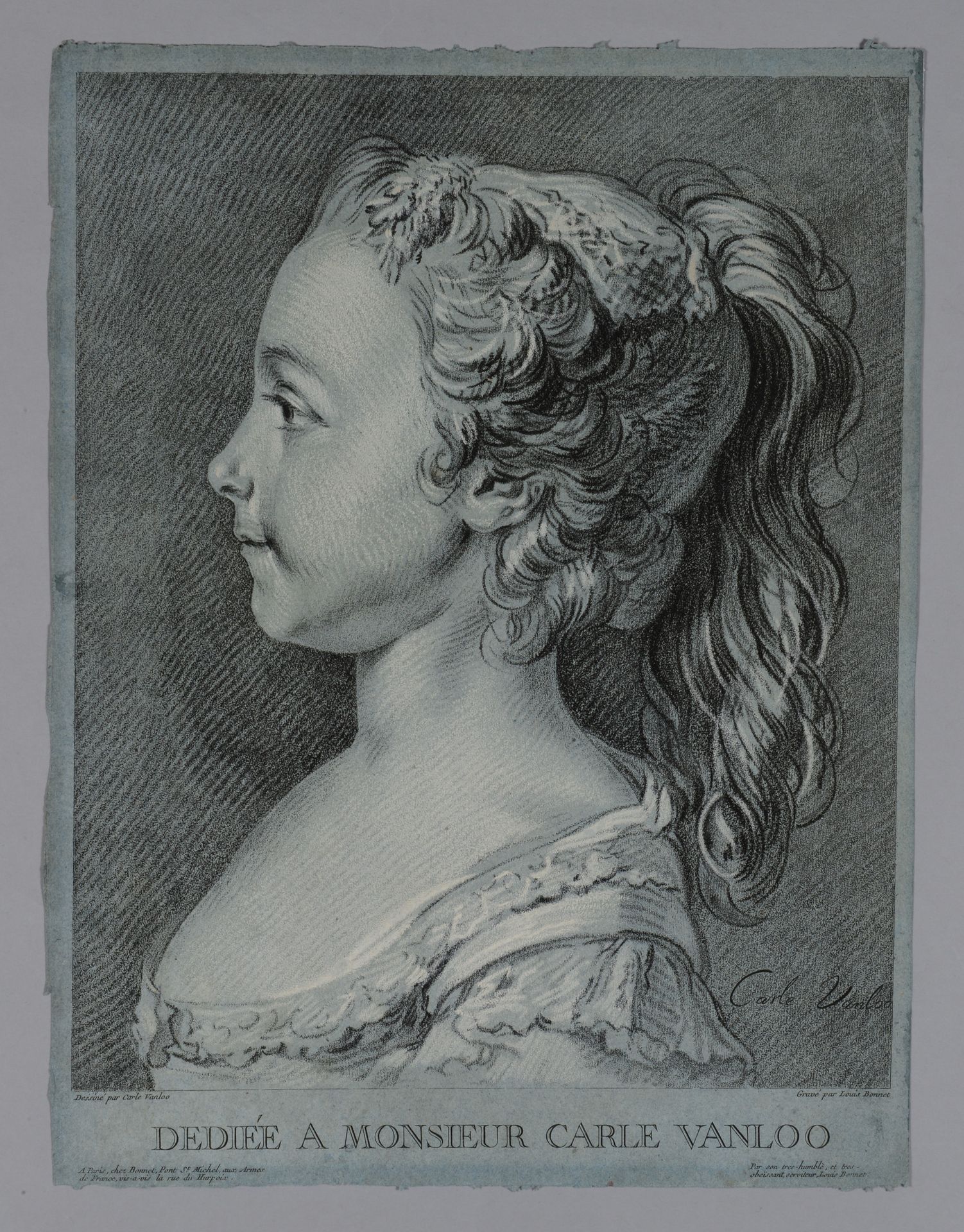 Null Louis Marin BONNET (1736 1793) Tête de jeune fille, d'après Carle Van Loo (&hellip;