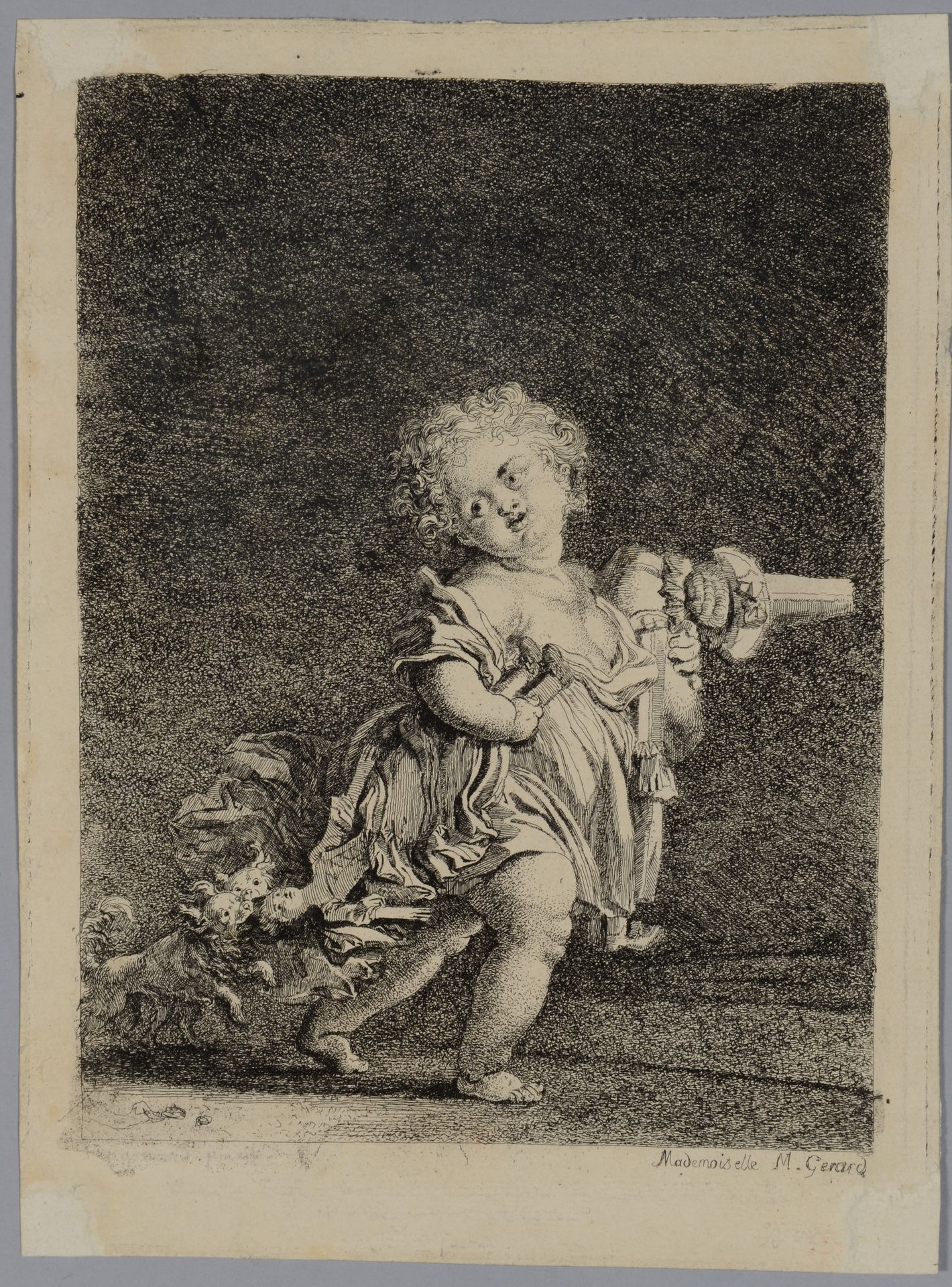 Null Jean Honoré FRAGONARD (1732 1806)在Mosieur Fanfan之后，由Marguerite Gérard雕刻。蚀刻版&hellip;