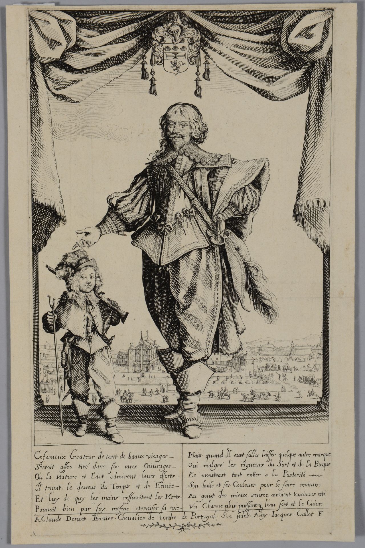 Null Jacques CALLOT (1592-1635) Portrait de Claude Deruet. Eau-forte, très belle&hellip;