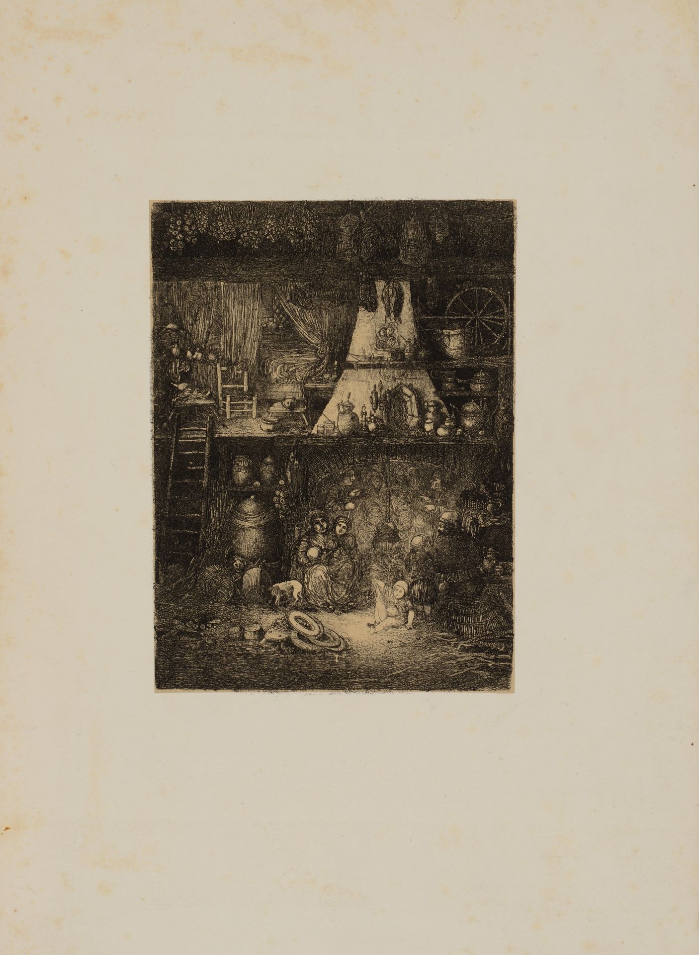 Null 罗多尔夫-布莱斯丁（Rodolphe BRESDIN）（1822年-1885年）上加龙省的农民内部。1858.在石头上转印的蚀刻画，涂在牛皮纸上的奶油&hellip;