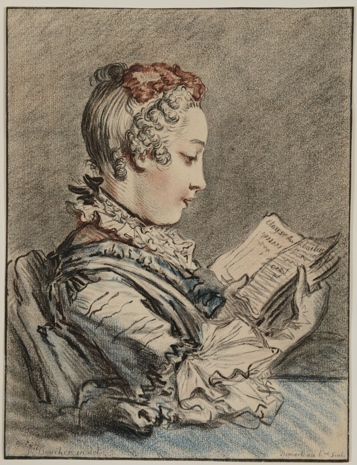 Null Gilles DEMARTEAU (1750-1802) Donna che legge Eloyse e Abailar , dopo Franço&hellip;