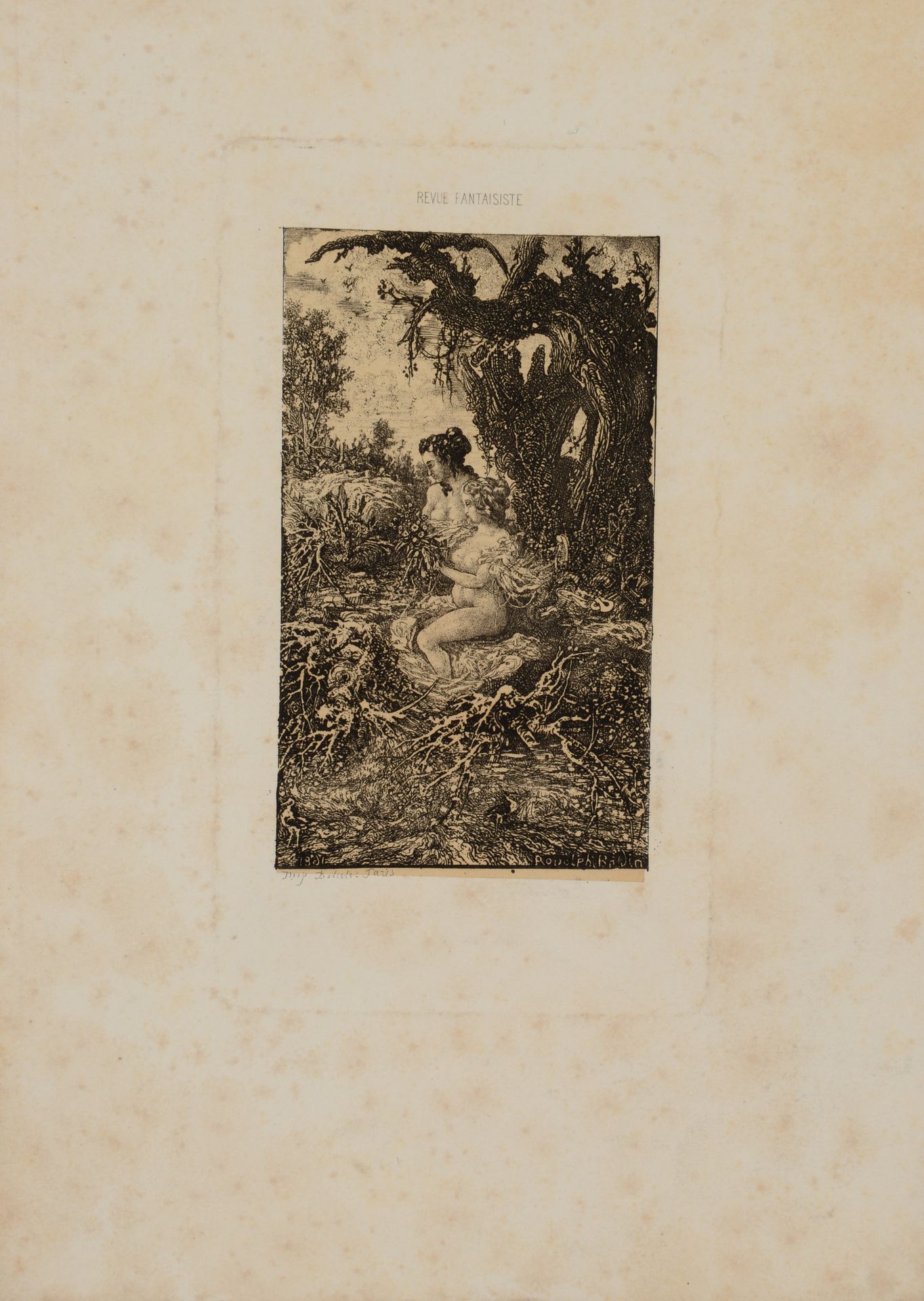 Null 罗多尔夫-布莱斯丁(1822-1885)《水边的两个浴者》。1861.蚀刻在瓷器纸上，涂在牛皮纸上，这是一个很好的证明，上面提到Revue Fanta&hellip;