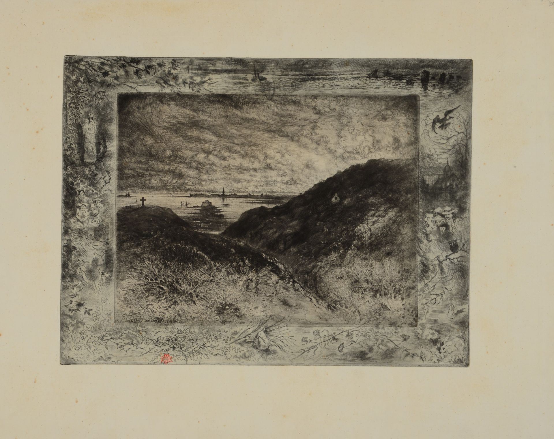 Null Félix BUHOT(1847-1898) The Cliff, Bay of Saint Malo. 1889. Etching, drypoin&hellip;