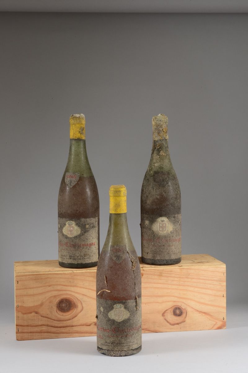 Null 3 bottiglie CORTON CHARLEMAGNE, Rapet 1959 (es, ett, B)