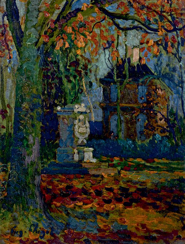 Eugène CHIGOT (1860-1923) La tombe de Corot à Ville d'Avray, 1915
Huile sur pann&hellip;