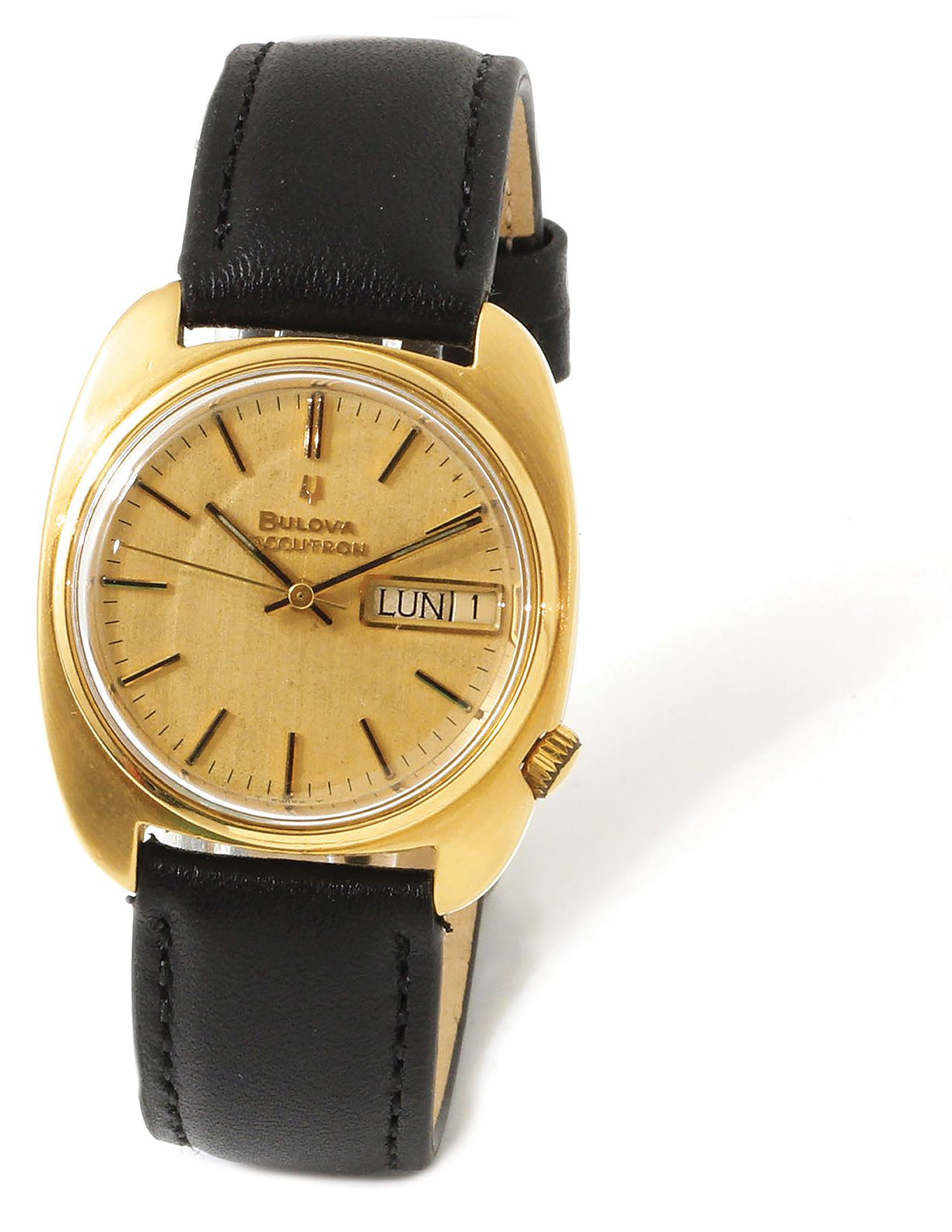 BULOVA ''ACCUTRON'' Bracelet watch of man in gold 750 th… | Drouot.com