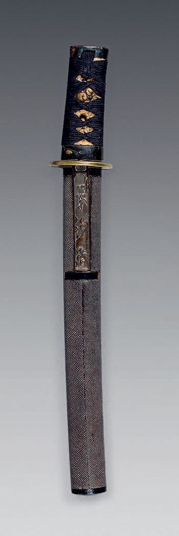 Null Tanto lamehira-zukuri de 23,5 cm, ligne de trempe gunome, nakago ubu, trois&hellip;