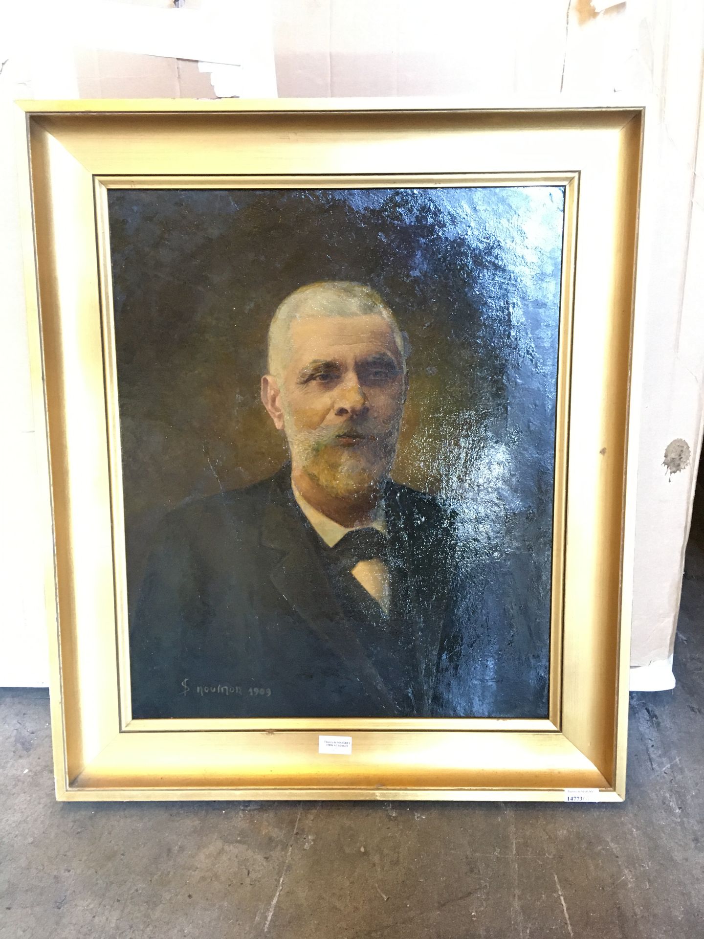 Null S.诺尔农一个男人的肖像。布面油画，左下角有签名，日期为1909年，61 x 50 cm (参考4)