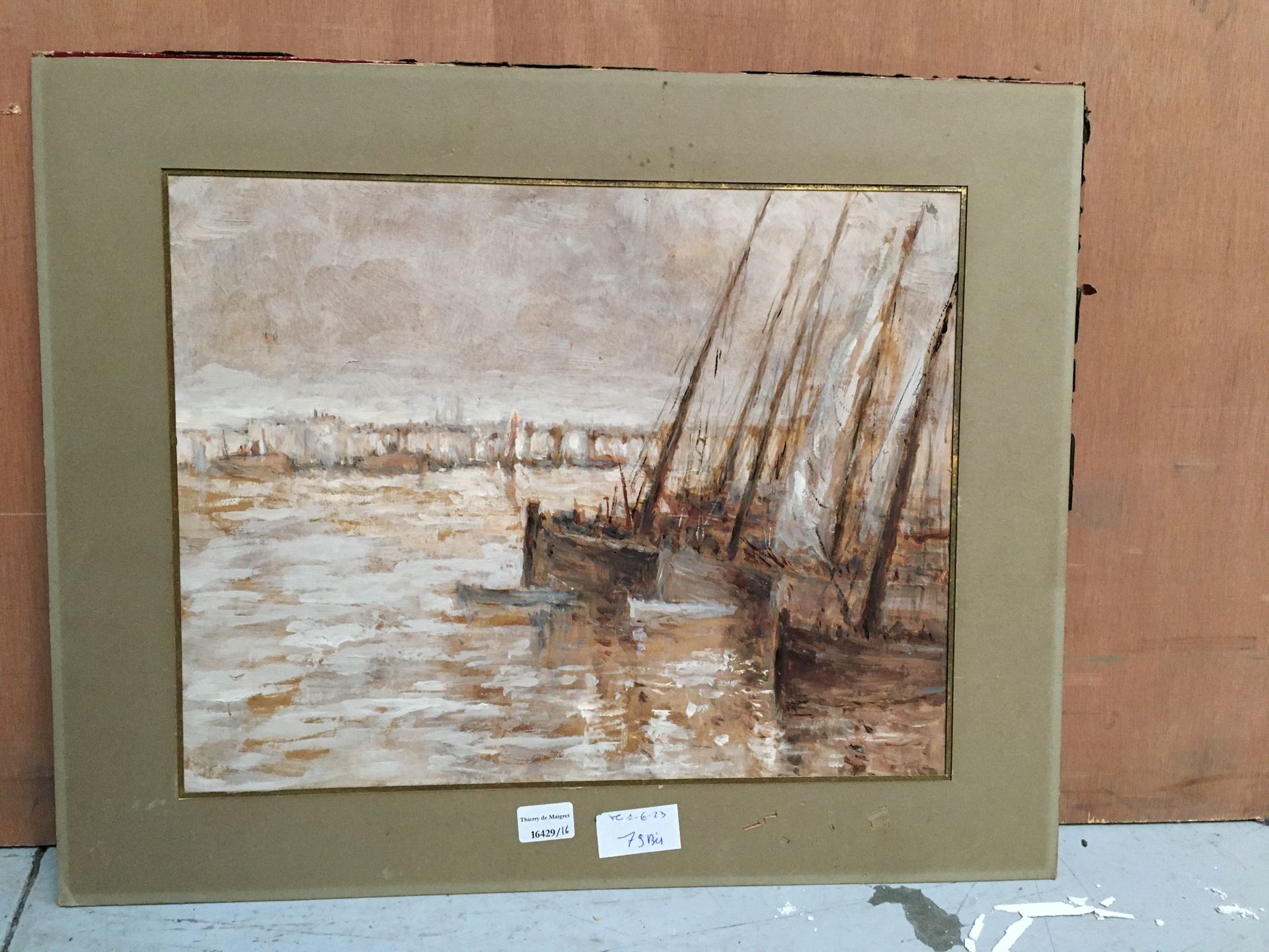 Null Escuela hacia 1900, Vista del puerto, gouache, 27 x 35 cm sin enmarcar (ref&hellip;