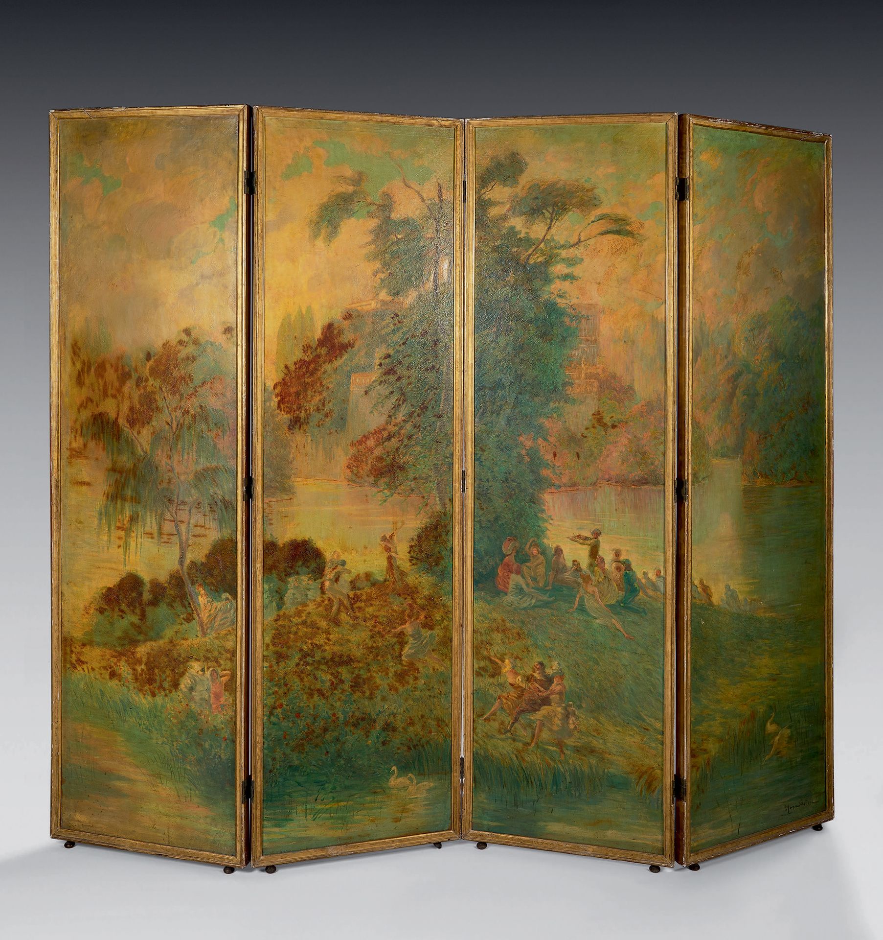 Leonetto CAPPIELO (1875-1942) Scènes galantes, 1912
Four-leaf screen, oil on can&hellip;