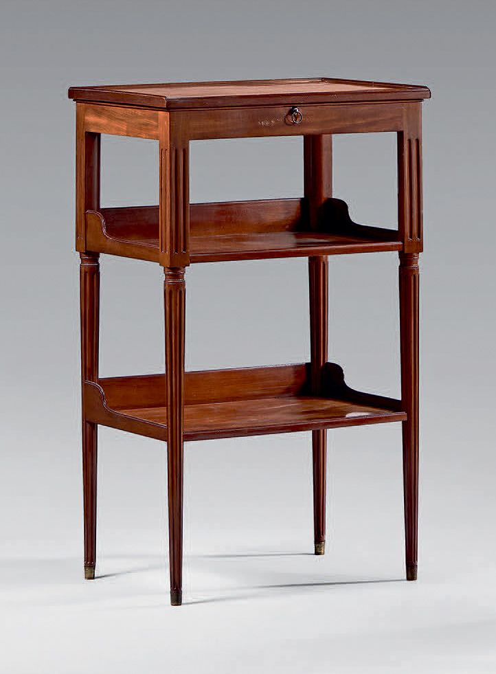 Null Mahogany and mahogany veneer reading cabinet; rectangular in shape, the adj&hellip;