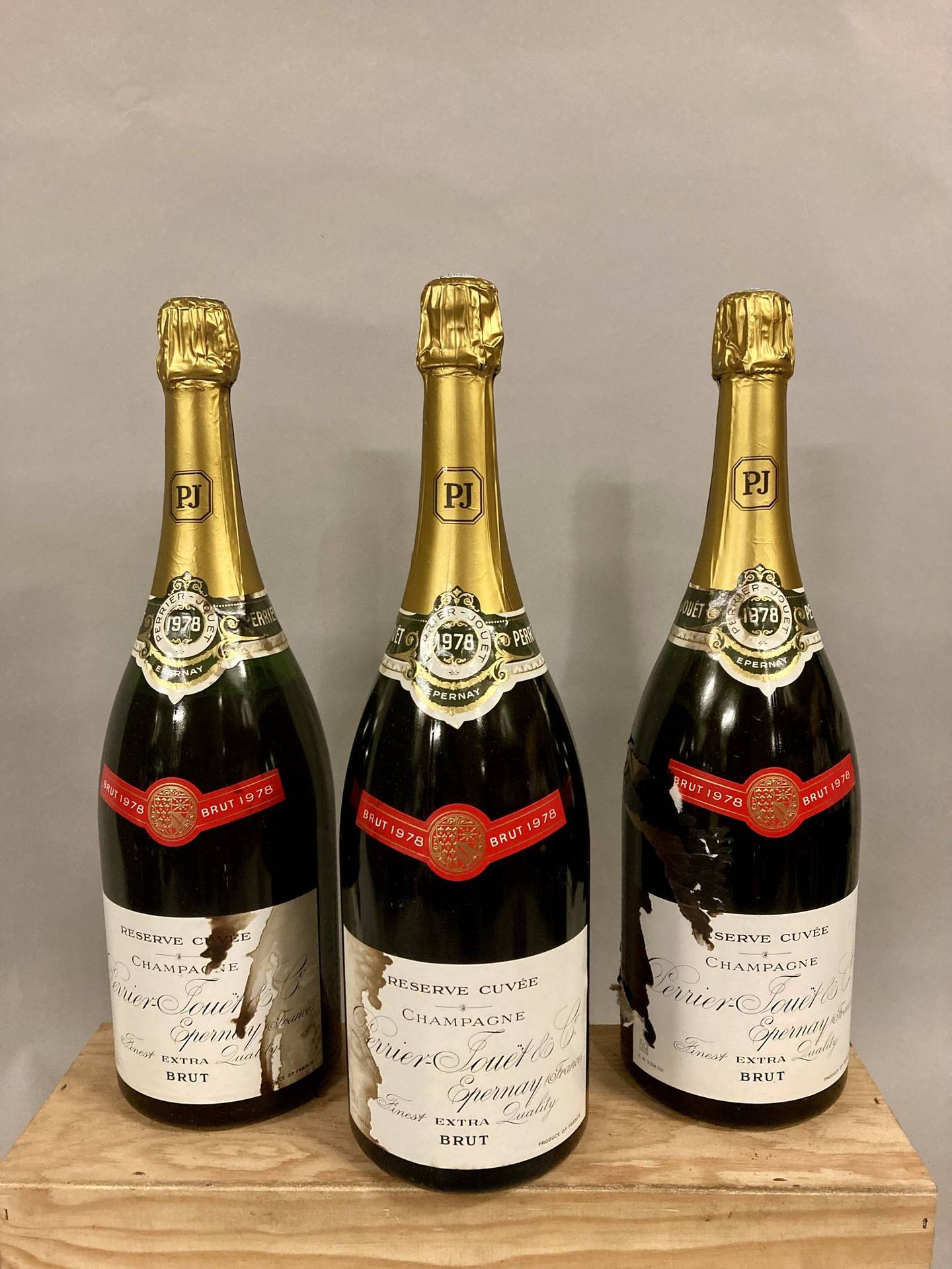 Null 3 magnums CHAMPAGNE Perrier-Jouët 1978 (1 LB, 2 B) CRD