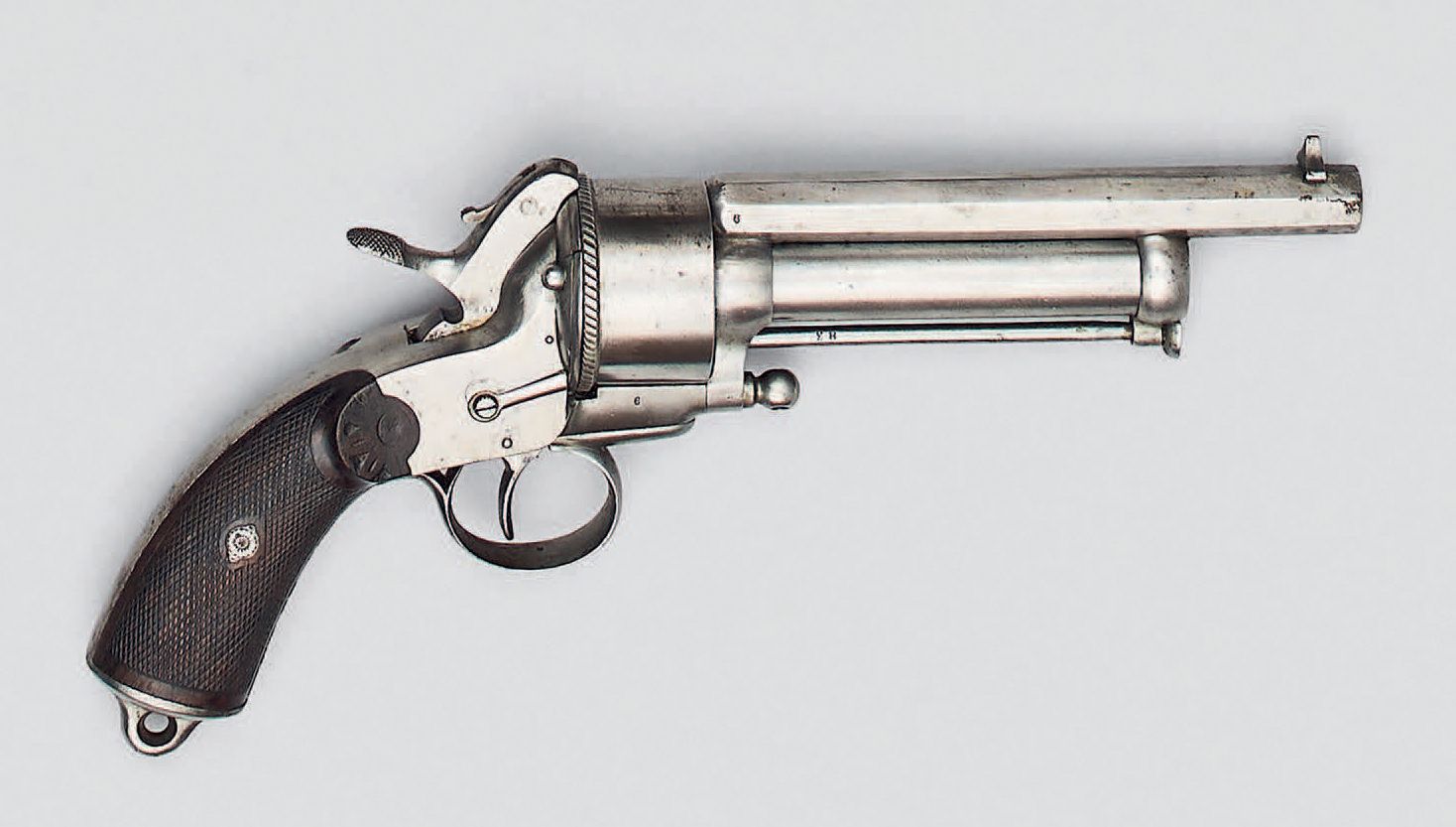 Null * Raro revolver sistema Le Mat (tipo 1862/1877) a percussione centrale, nov&hellip;