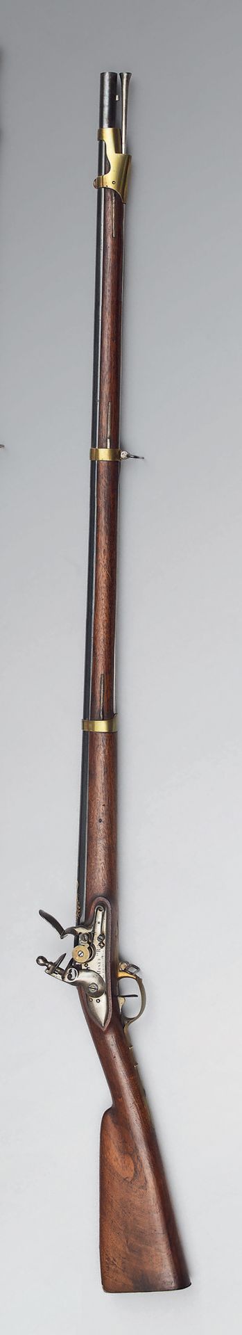 Null * Rare fusil à silex de garde du corps du Roi, 1er modèle, 1814, canon à pa&hellip;