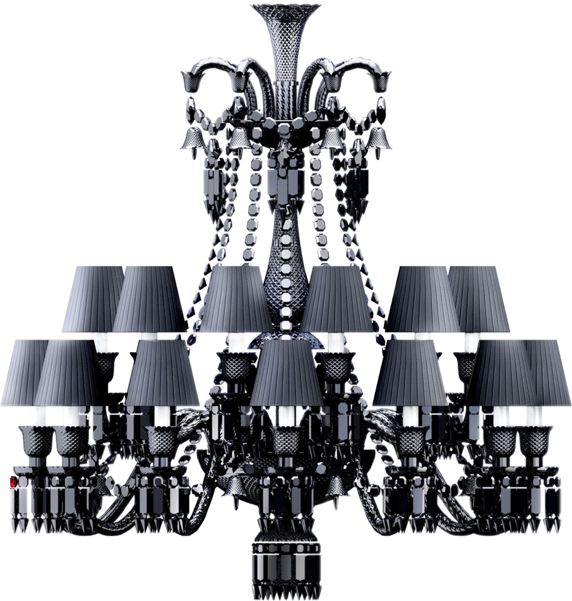 Philippe STARCK pour BACCARAT 由 Philippe Starck 设计的巴卡拉 Zenith Nud 24 盏黑色水晶吊灯
铝，水&hellip;