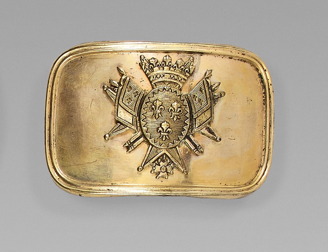 Null Gilded brass embossed rectangular belt plate for an officer in the regiment&hellip;