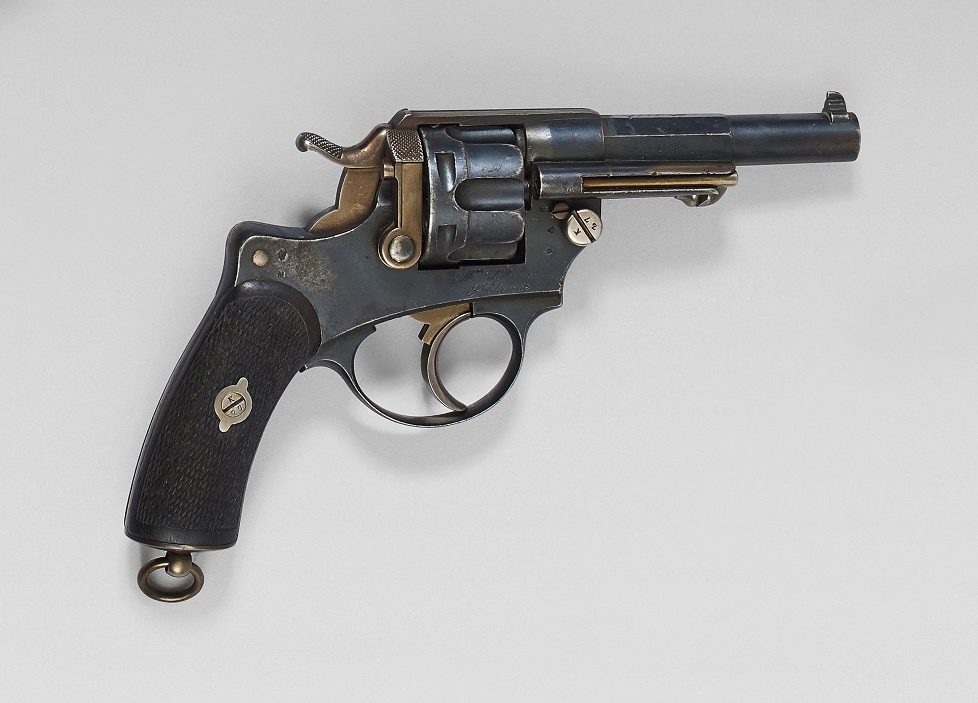 Null Revolver d'ordonnance d'officier modèle 1874, finition bleuie d'origine, le&hellip;