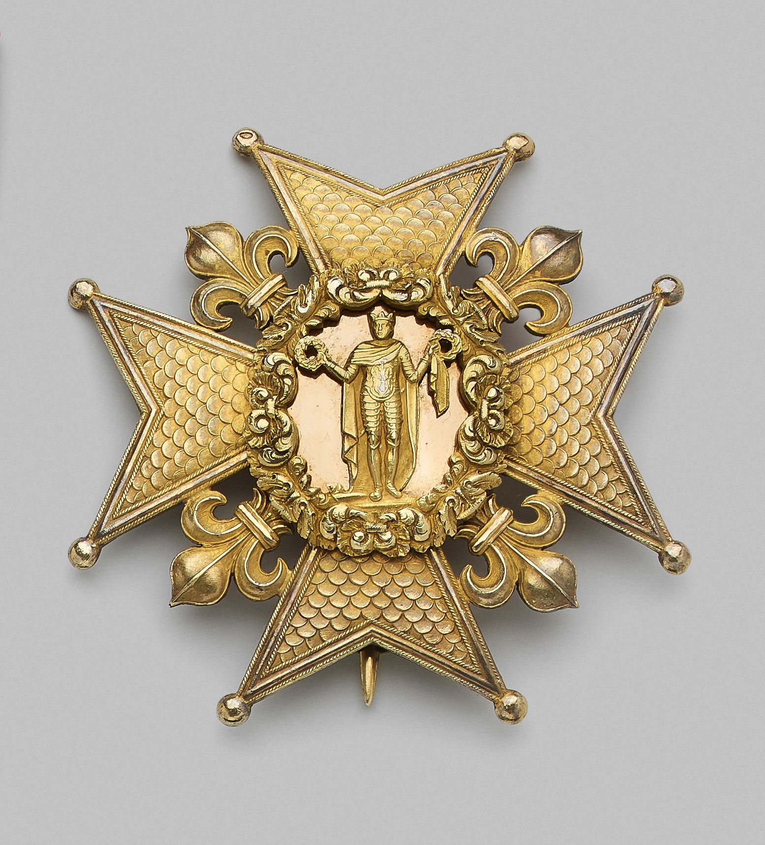 Null Beautiful grand-croix plaque of the Order of Saint-Louis in vermeil, branch&hellip;