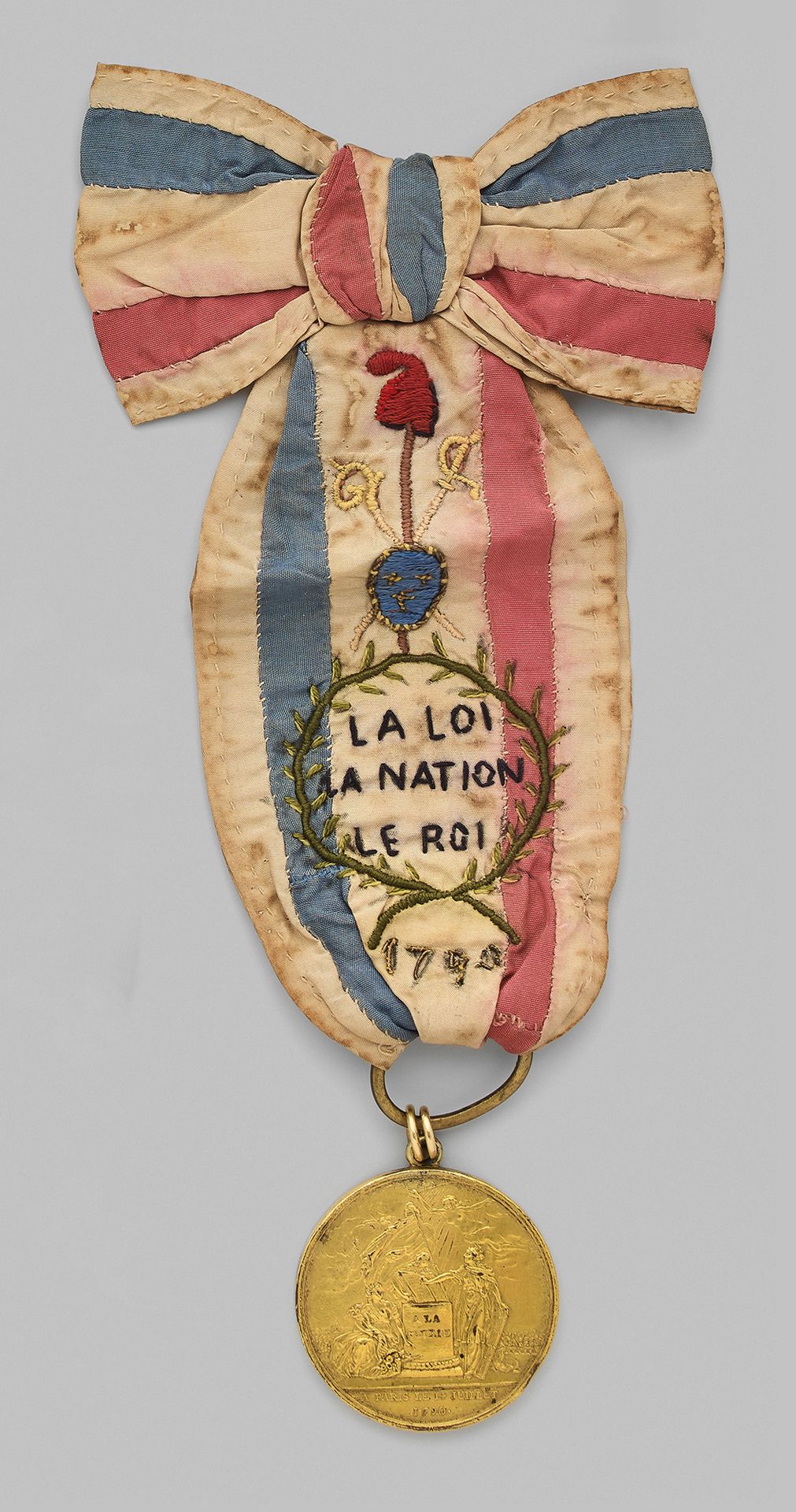 Null Médaille commémorative de la Fédération 1790, ronde, en bronze doré, à béli&hellip;